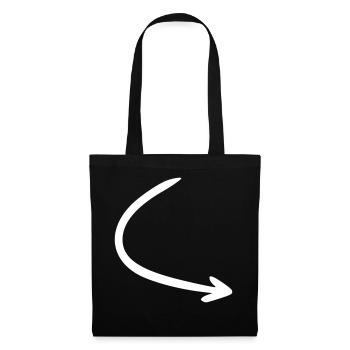 Flèche dessin esquisse blanc - Sac en tissu - noir - Devant