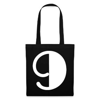 9 ANS. 9e ANNIVERSAIRE. ANNIVERSAIRE 9 ANS. 9 - Sac en tissu - noir - Devant