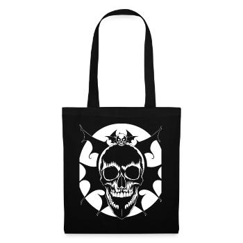 Horror Schädel Schädel Kunst Schädel Gothic Heavy Metal - Stoffbeutel - Schwarz - Vorne