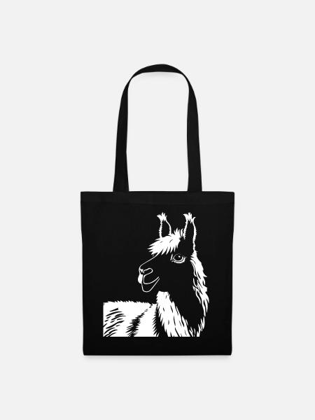 Drôle de lama Silhouette Cheeky Fun Lamas - Sac en tissu - noir