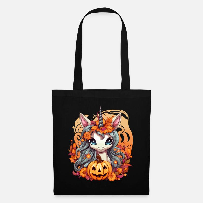 Einhorn Halloween - Stoffbeutel - Schwarz