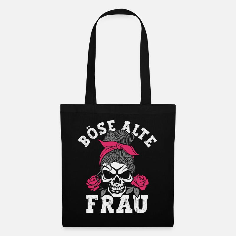 Böse Alte Frau Sarkasmus - Stoffbeutel - Schwarz