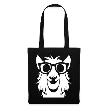 Lustiges Lama mit Sonnenbrille Coole Lamas - Stoffbeutel - Schwarz - Vorne