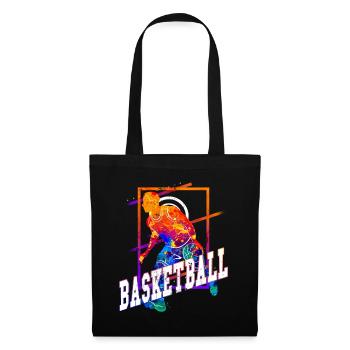 basket-ball basketteur joueur de basket-ball Vintage coloré - Sac en tissu - noir - Devant
