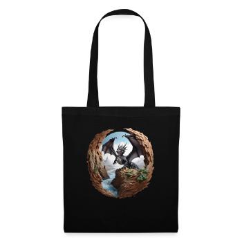dragon - Sac en tissu - noir - Devant