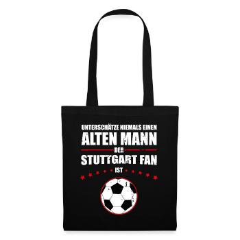 Alter Mann - Stuttgart Fan | Retro Vintage Design - Stoffbeutel - Schwarz - Vorne
