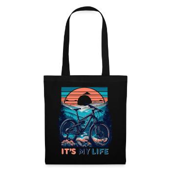Mountain Bike Sunset Adventure Design - Tote Bag - black - Front