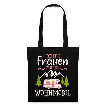 Camping Frauen Wohnmobil Camper Campingplatz - Stoffbeutel - Schwarz - Vorne