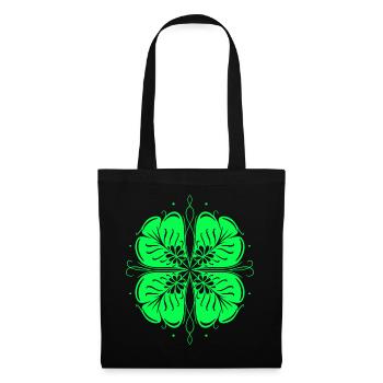 Klee St Patricks Day Kleeblatt - Stoffbeutel - Schwarz - Vorne