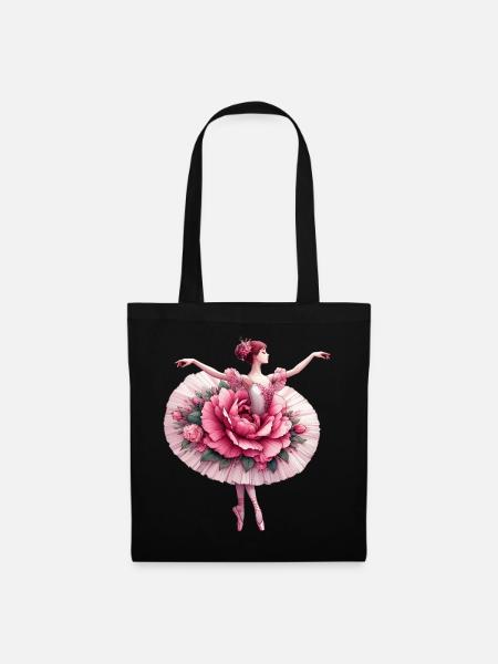 Balletttänzerin mit Tutu - Stoffbeutel - Schwarz