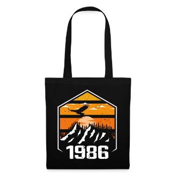 Anniversaire 1986 Millésime 1986 Fabriqué en 1986 - Sac en tissu - noir - Devant