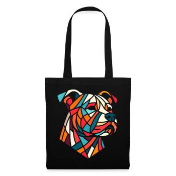 Staffordshire geometric bull terrier, staffy - Tote Bag - black - Front