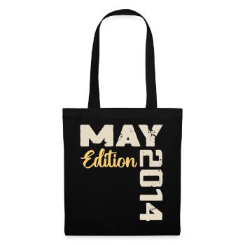 Mai 2014 Anniversaire Mai 2014 Cadeau Mai 2014 Mai - Sac en tissu - noir - Devant