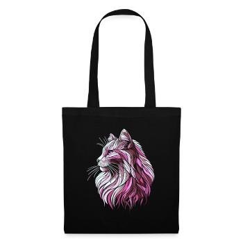 Pink cat head geometric art polygons - Tote Bag - black - Front