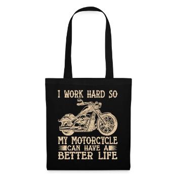 Je travaille dur donc ma moto - Sac en tissu - noir - Devant