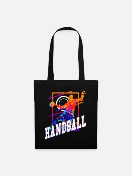Handball Handballspieler Handballer Vintage Retro - Stoffbeutel - Schwarz