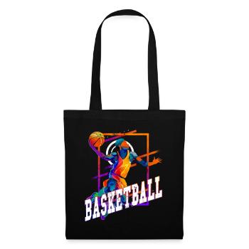 Basketball Basketballer Spieler Fan Vintage Retro - Stoffbeutel - Schwarz - Vorne