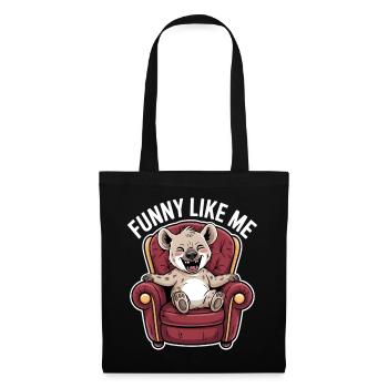 Personnage de bande dessinée hyène mignonne - Sac en tissu - noir - Devant