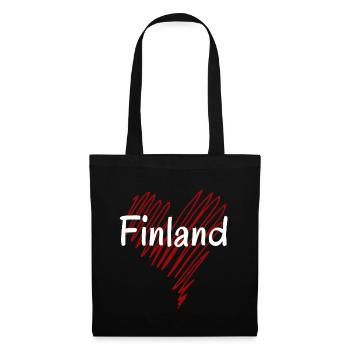 J’adore la Finlande, la fierté finlandaise - Sac en tissu - noir - Devant