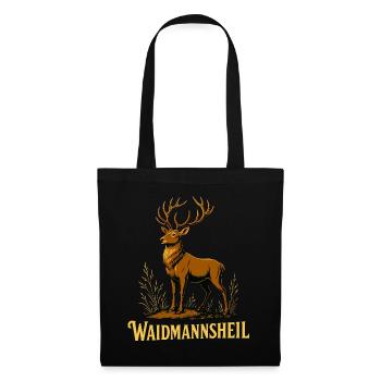 Waidmannsheil Hirsch Jäger - Stoffbeutel - Schwarz - Vorne