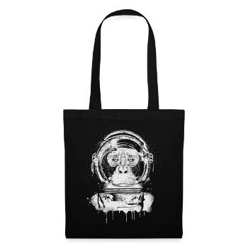 Chimpanzee with astronaut helmet in graffiti style - Tote Bag - black - Front