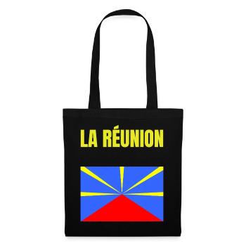 T-shirt drapeau La Réunion volcan - Sac en tissu - noir - Devant