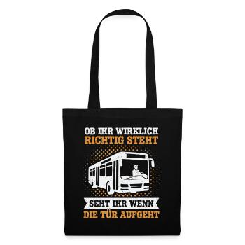 Linienbus Busfahrer Schulbus Busfahrerin Bus - Stoffbeutel - Schwarz - Vorne