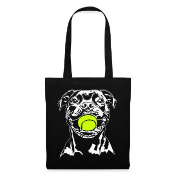 Staffordshire Bull Terrier Ball Junkie Wilsigns - Sac en tissu - noir - Devant