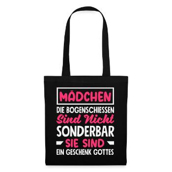 Bogenschießen Bogenschütze Geschenk - Stoffbeutel - Schwarz - Vorne