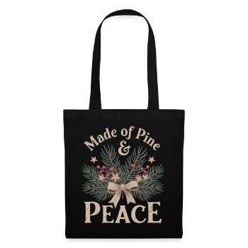Motif de Noël naturel - Sac en tissu - noir - Devant