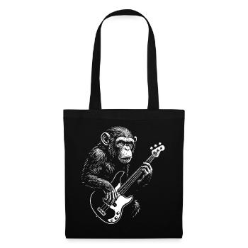 Schimpanse-Bassist - Stoffbeutel - Schwarz - Vorne