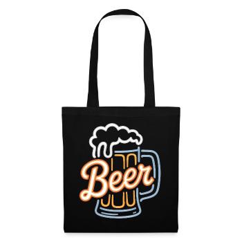 Bier – Cool Beer Logo - Stoffbeutel - Schwarz - Vorne