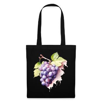 Grappe d’aquarelle de raisins - Sac en tissu - noir - Devant