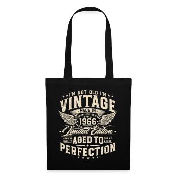 Vintage 1966 Jahrgang 60. Geburtstag Geschenk - Stoffbeutel - Schwarz - Vorne