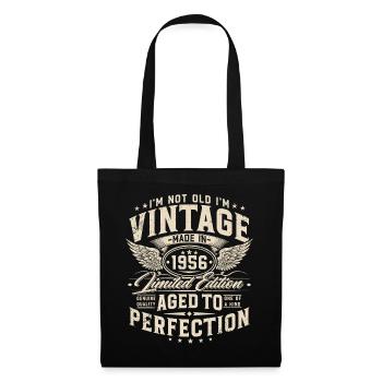 1956 Jahrgang 70. Geburtstag Retro Geschenk - Stoffbeutel - Schwarz - Vorne
