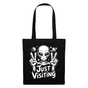 Alien Peace Visitor - Tote Bag - black - Front
