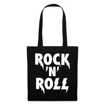 Emblème de la foudre Rock’N’Roll - Sac en tissu - noir - Devant