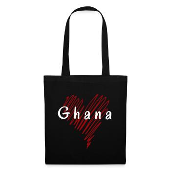 J’aime le Ghana, le cœur du Ghana - Sac en tissu - noir - Devant