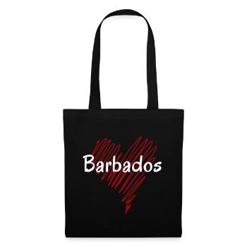 Ich liebe Barbados, Herz Barbados - Stoffbeutel - Schwarz - Vorne