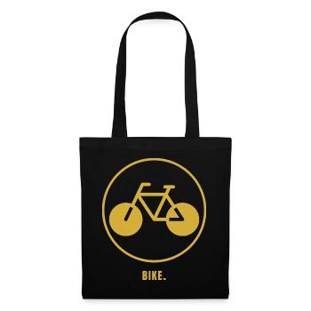 Minimalistisches Rennrad Design – BIKE. (Edles Gol - Stoffbeutel - Schwarz - Vorne