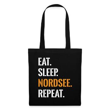 Nordseefan Eat Sleep Nordsee Repeat - Tote Bag - black - Front