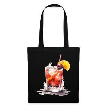 Water Glass Watercolor Citrus - Tote Bag - black - Front