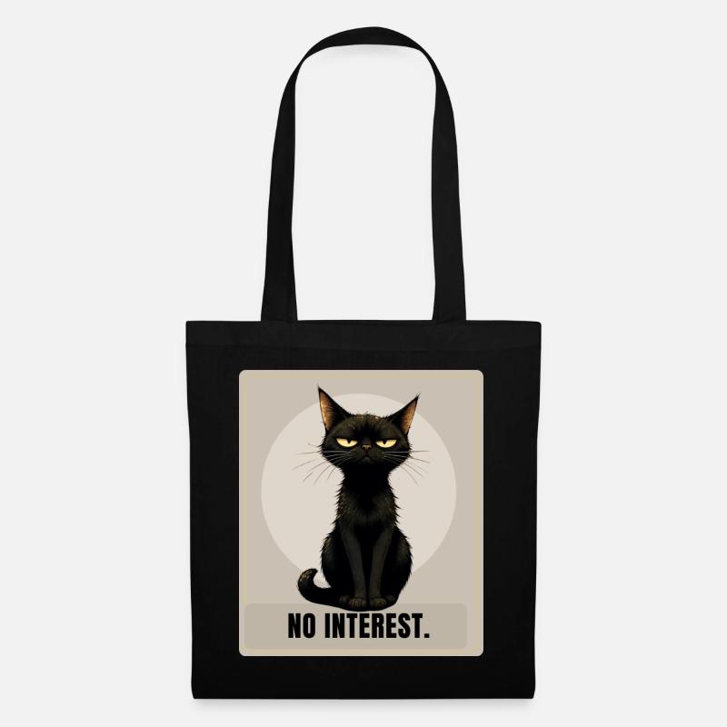 No Interest. – Sarcastic Black Cat Design - Tote Bag - black