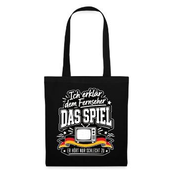 Fernseher braucht heute Coachingpflicht - Stoffbeutel - Schwarz - Vorne