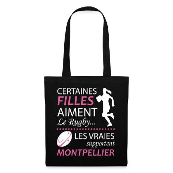 Certaines Filles Aiment Le Rugby Les Vraies Sup... - Sac en tissu - noir - Devant