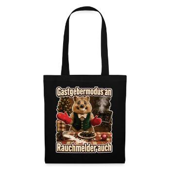 Gastgebermodus an, Rauchmelder auch - Stoffbeutel - Schwarz - Vorne