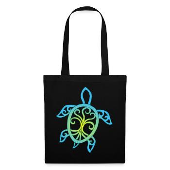 Emerald Mandala Turtle - Tote Bag - black - Front