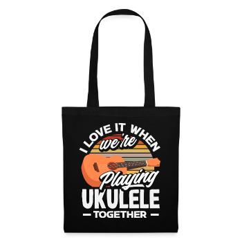 Lustiges Ukulele Designs Und Sprüche - Stoffbeutel - Schwarz - Vorne