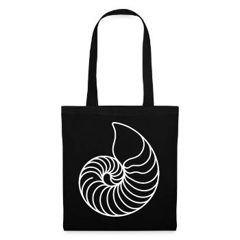 Nautilus Spirale Linienkunst - Stoffbeutel - Schwarz - Vorne