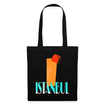 Istanbul Vintage Design - Stoffbeutel - Schwarz - Vorne